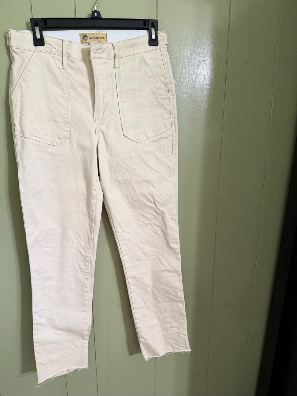 Cream Straight-Leg Pants